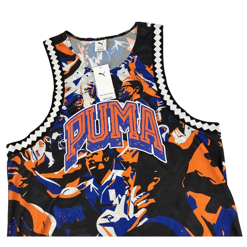 New Mens Puma Rival Rage‎ AOP Mesh Tank Top Size Large NWT